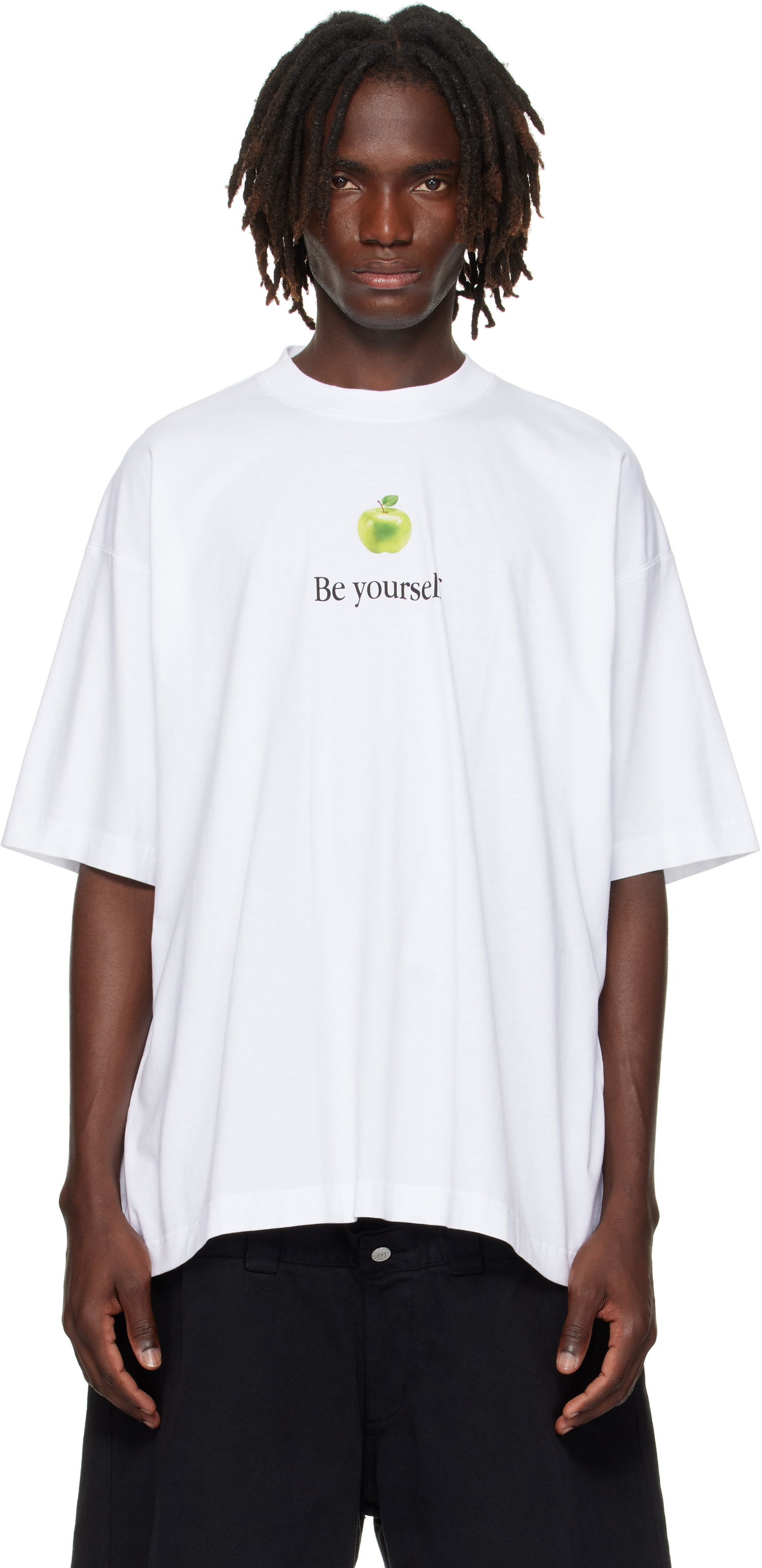 T-paita VETEMENTS Vetements 'Be Yourself' Oversized T-Shirt Valkoinen | UH76TR350W, 0