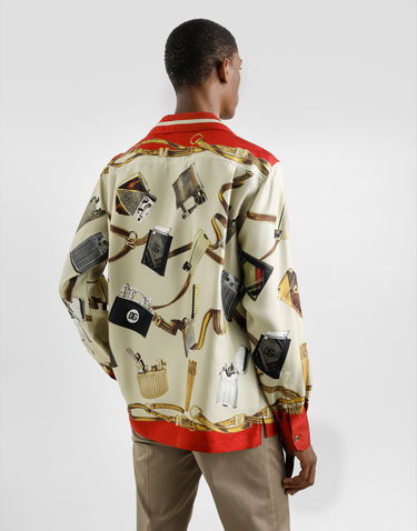 Paita Dolce & Gabbana Dolce & Gabbana Men's Silk Shirt with Lighter and Belt Print Monivärinen | G5IF1THI1VNHH5HX, 3