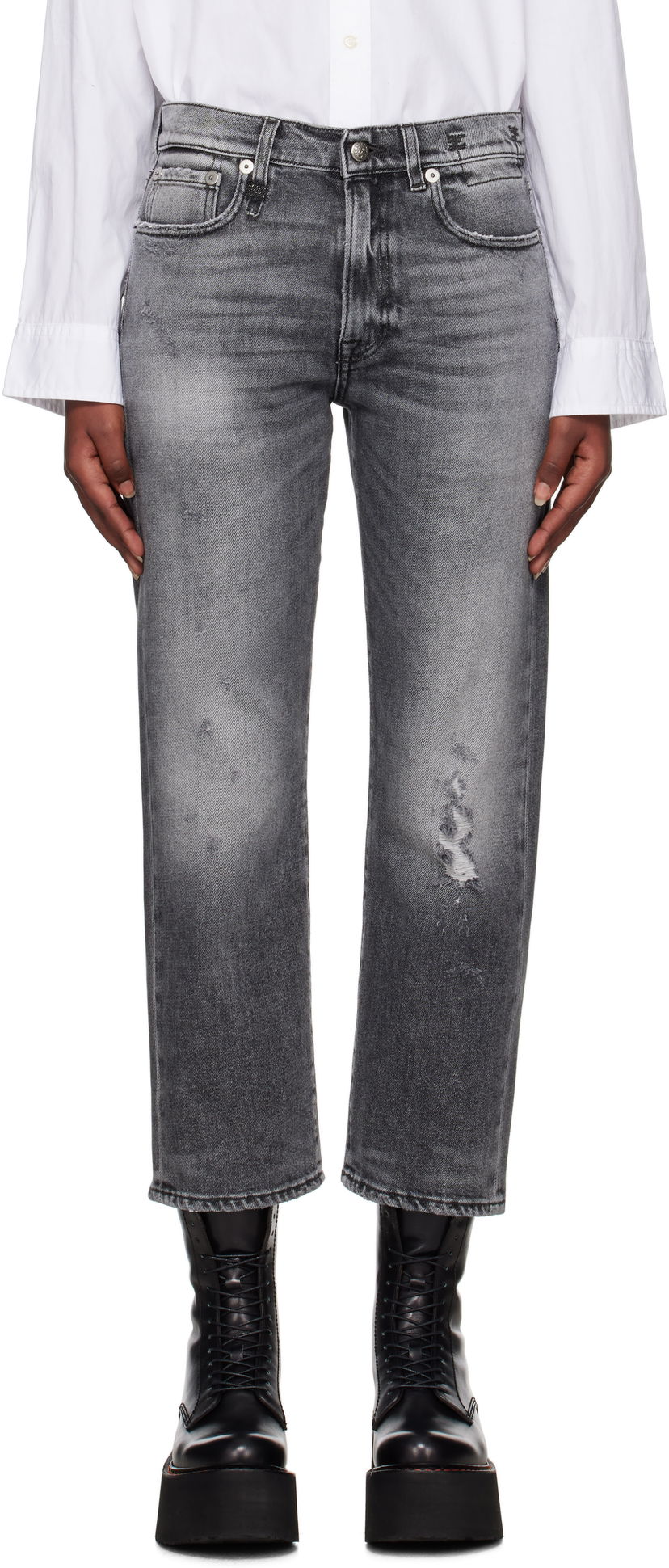 Jeans R13 R13 Straight-Leg Boyfriend Jeans Harmaa | R13W5083-D137C