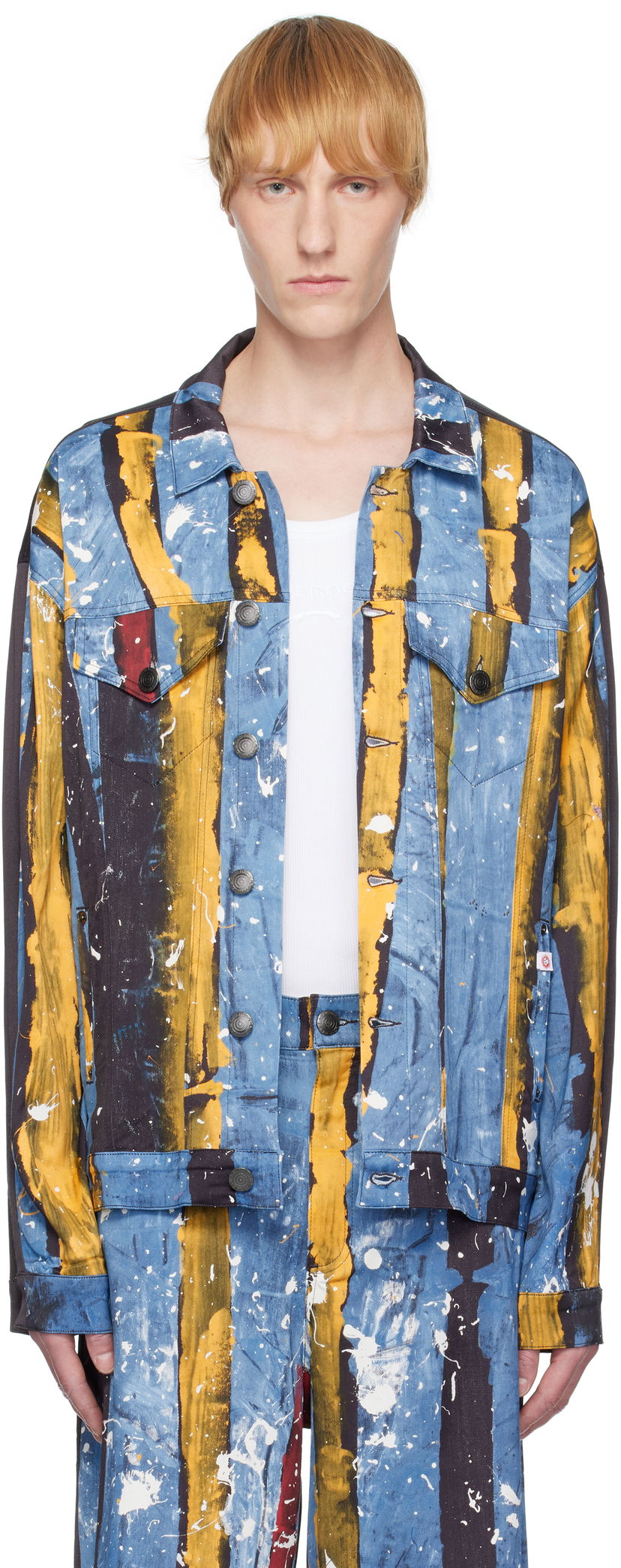 Takki Charles Jeffrey Loverboy Charles Jeffrey LOVERBOY Silky Oversized Printed Jacket Monivärinen | 54010601