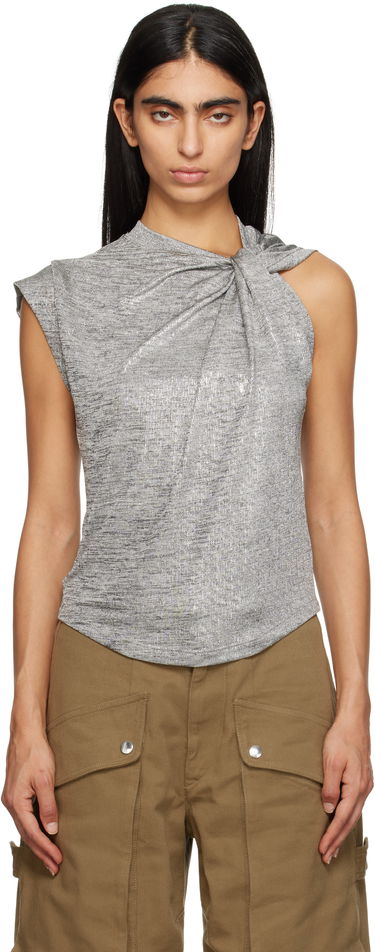 Tankkitoppi Isabel Marant Étoile Isabel Marant Etoile Women's Metallic Knotted Top Harmaa | 24ATS0238FA-B3N09E, 0