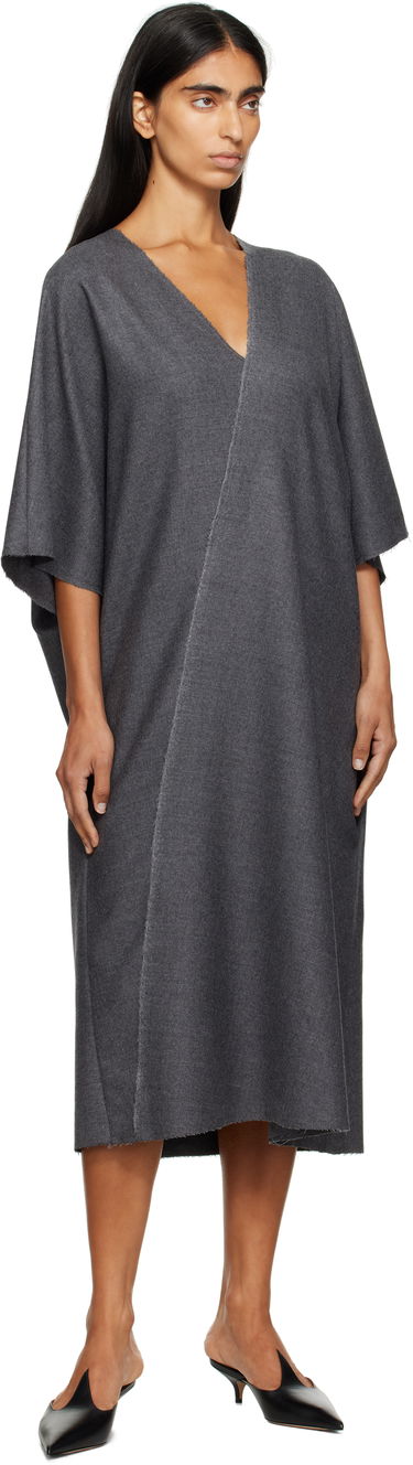 Mekko Maison Margiela MM6 Maison Margiela Raw Edge Midi Dress Harmaa | S52DD0066 M35466, 3