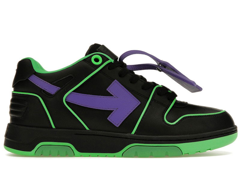 Tennarit ja kengät Off-White Out Of Office OOO Outlined Low Tops Black Green Purple Musta | OMIA189S23LEA0077037, 0