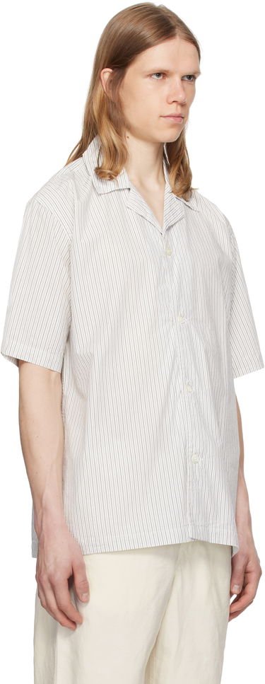 Paita NORSE PROJECTS Norse Projects Mads Poplin Stripe Short Sleeve Shirt Valkoinen | N40-0831, 1