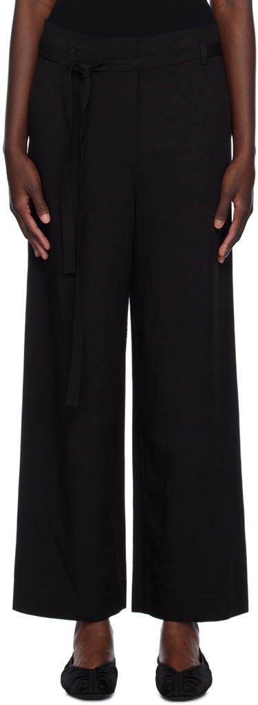 Housut TOTEME TOTEME Tie-Waist Fluid Trousers Musta | 243-WRB0201-FB0193, 0