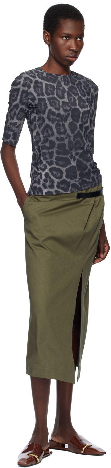 T-paita Stella McCartney Stella McCartney Leopard Print T-Shirt Musta | 6J04113SQA08, 3