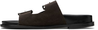 Kengänhoito Aeyde Aeyde Meena Suede Double Buckle Slides Ruskea | A11-FS-FOXR08FL174-SS25-953-022, 2