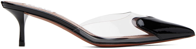 Tennarit ja kengät Alaïa Heart Patent Leather and PVC Mules Musta | AA3M080CK150