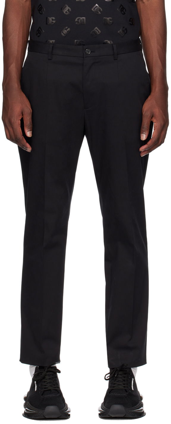 Housut Dolce & Gabbana Black Tailored Trousers Musta | GVB6ETFUFMJ, 0