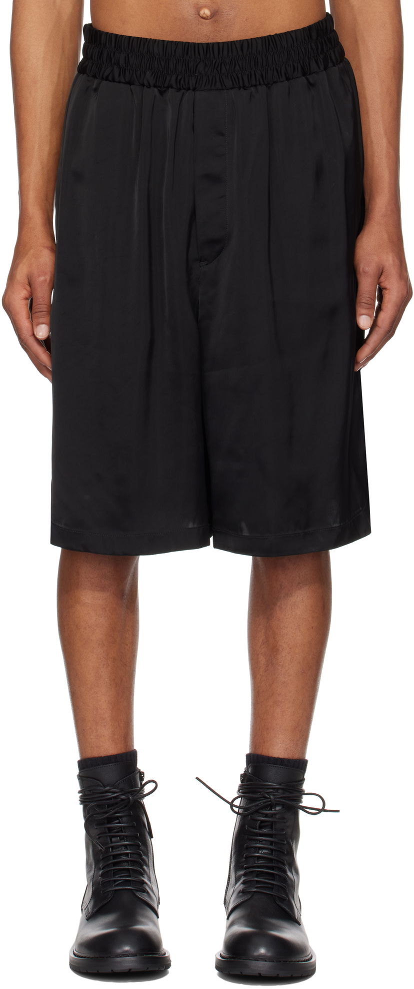 Shortsit Jil Sander Jil Sander Fluid Viscose Shorts Musta | J23KA0108_J65022