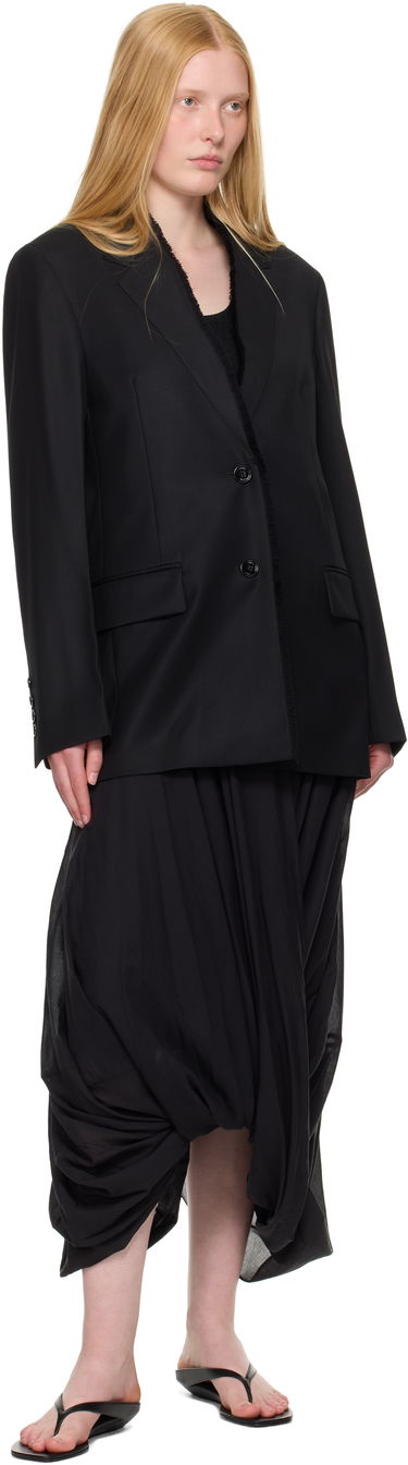 Takki TOTEME TOTEME Raw Lapel Blazer Musta | 253-WRZ0054-FB0435, 3