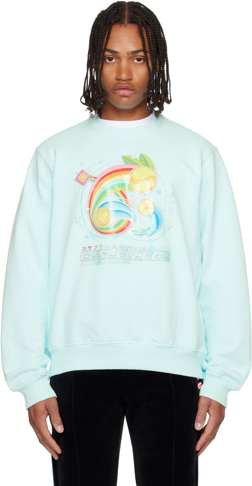 Huppari Casablanca Casablanca Manga Tennis Ball Sweatshirt Turkoosi | M-AW25-JTP-293-01