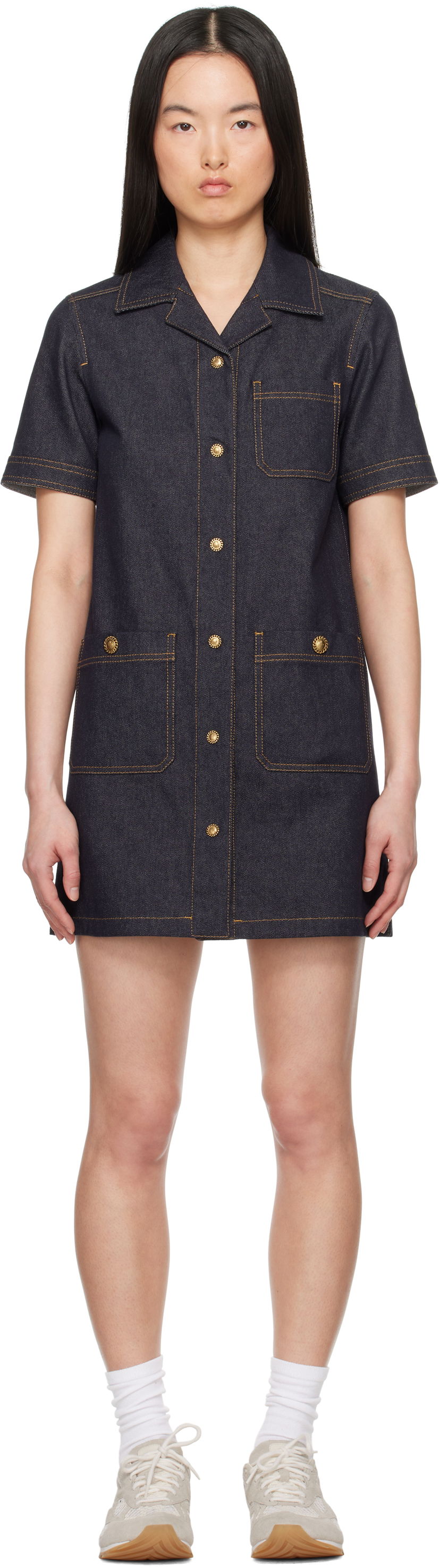 Mekko Moncler Moncler Denim Shirt Dress Sininen | K10932G00007597BH