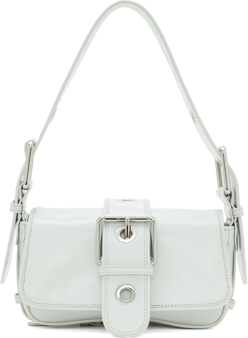Olkalaukku BY FAR BY FAR Eloise Creased Leather Shoulder Bag Valkoinen | MWBSB015CL034WH025PL