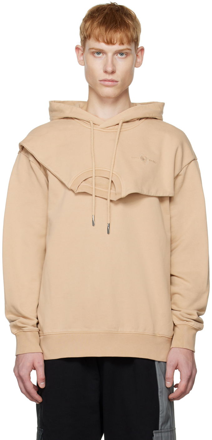 Huppari Feng Chen Wang Feng Chen Wang Paneled Hoodie Beige | FMF14HD04
