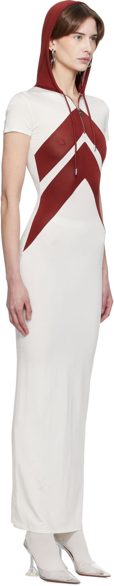 Mekko Jean Paul Gaultier Jean Paul Gaultier 'The Chevrons' Maxi Dress Valkoinen | 25/33-F-RO346P-J084-0128, 1