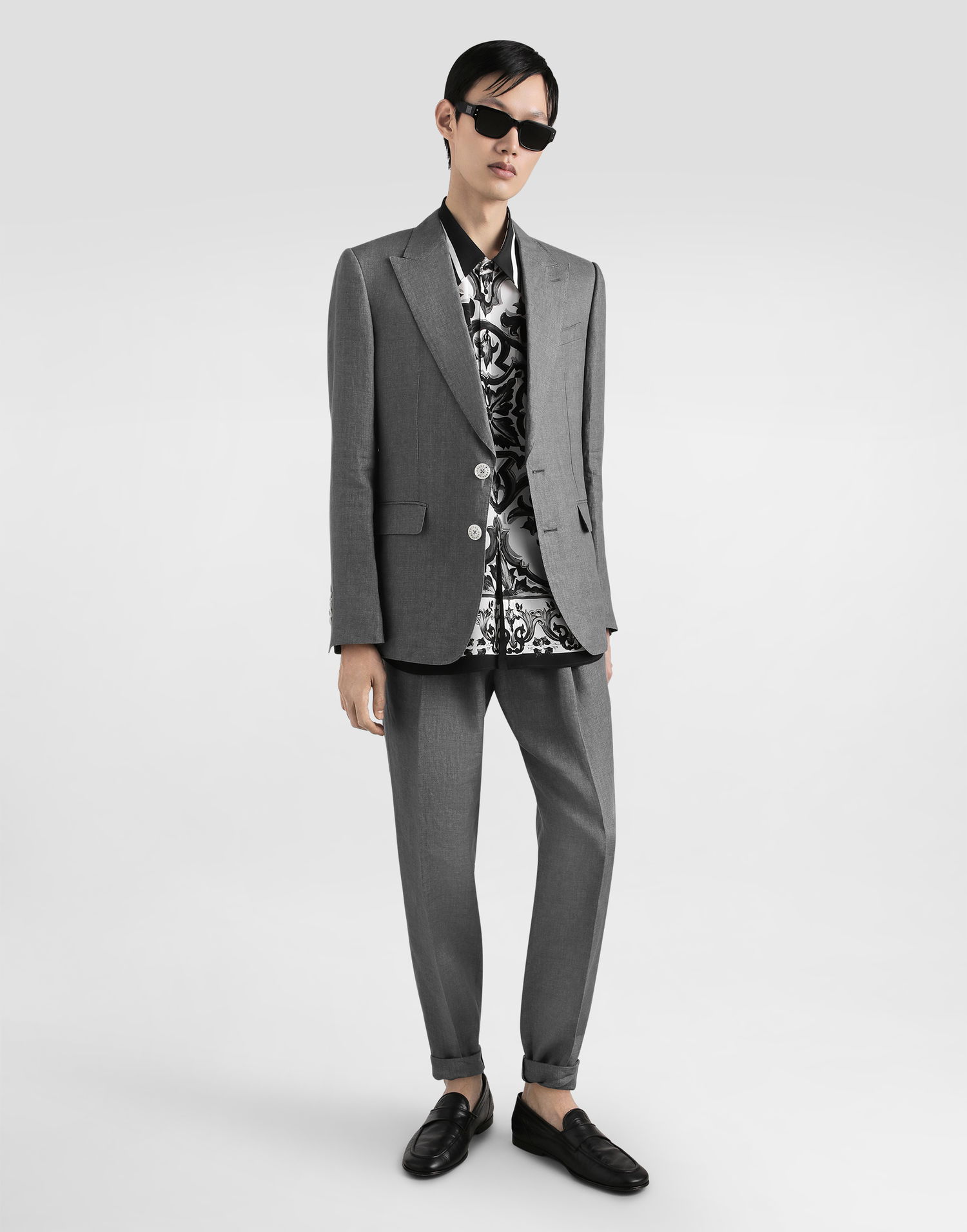 Housut Dolce & Gabbana Dolce & Gabbana Washed Linen Canvas Jogging Trousers Harmaa | GP12QZFU4MFN0701, 1