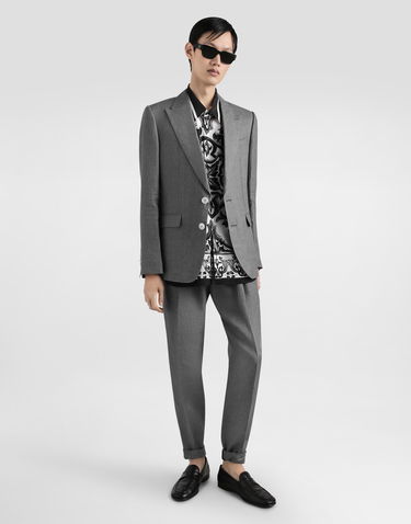 Housut Dolce & Gabbana Dolce & Gabbana Washed Linen Canvas Jogging Trousers Harmaa | GP12QZFU4MFN0701, 1