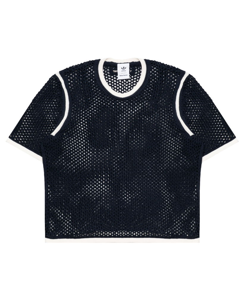 Crop top adidas Originals Wales Bonner Knit Tee Tummansininen | KA7052