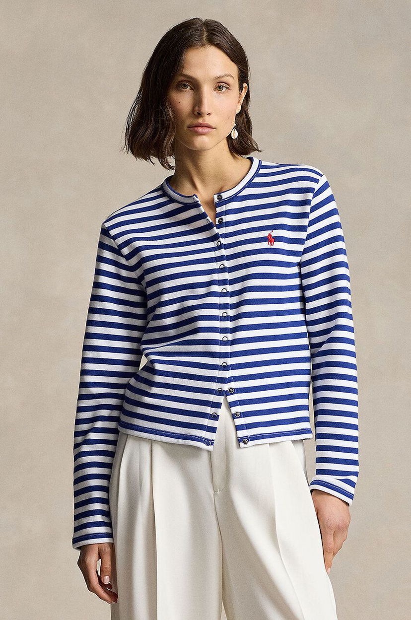 Villapaita Polo by Ralph Lauren Striped Cardigan Sininen | 211942806