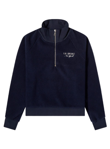Huppari Sporty & Rich Sport Sherpa Quarter Zip Tummansininen | QZ662NA