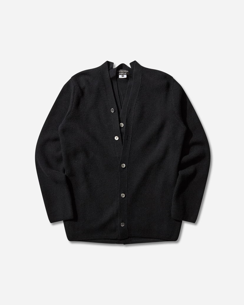 Villapaita Comme des Garçons Double Layered Wool Cardigan Musta | PP-N007-W25 1