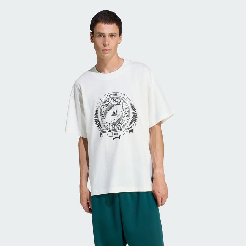 T-paita adidas Performance Originals All Blacks Loose Graphic Short Sleeve T-Shirt Valkoinen | KG4649