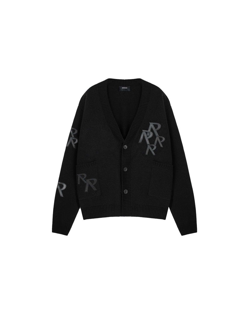 Villapaita Represent Clo Represent Applique Knit Cardigan Black Musta | MC3002-01