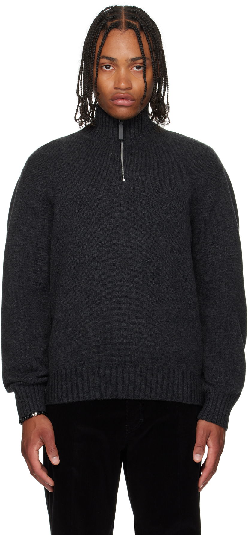 Villapaita FERRAGAMO Ferragamo Cashmere Half-Zip Turtleneck Harmaa | 786159