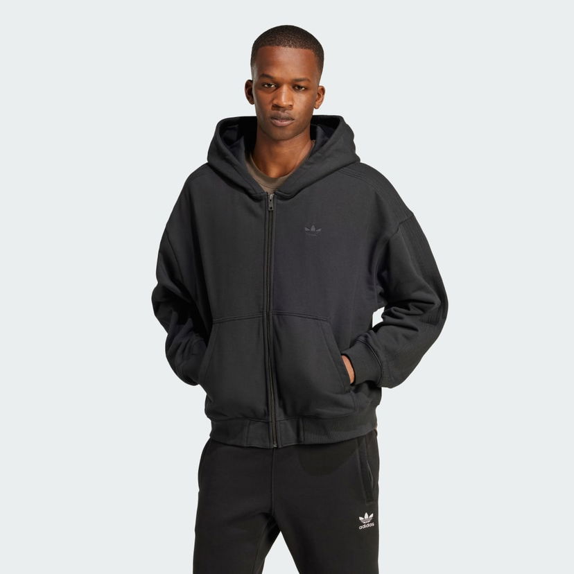 Huppari adidas Performance Essentials Full-Zip Fleece Hoodie Musta | JC9579