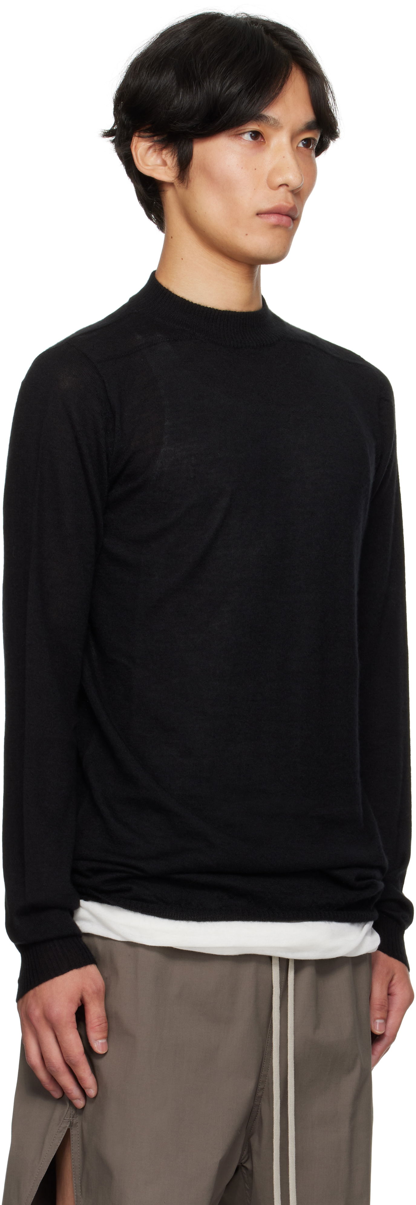Villapaita Rick Owens Rick Owens Concordians Level Lupetto Sweater Musta | RU02E1625 WS, 1