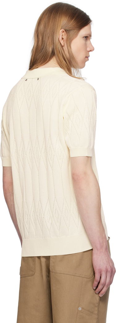 Poolopaita Golden Goose Golden Goose Argyle Knit Short Sleeve Polo Beige | GMP01412.P001834.11560, 2