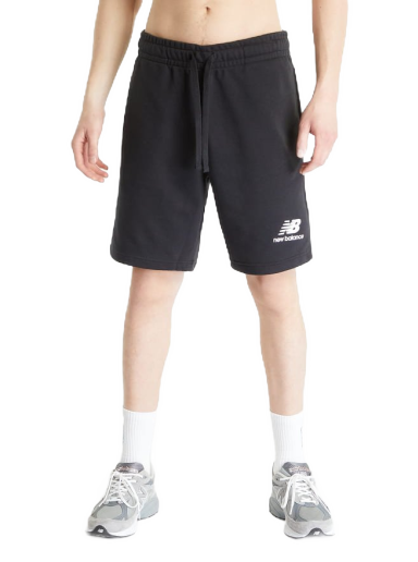 Shortsit New Balance Essentials Stacked Logo French Terry Short Musta | MS31540BK