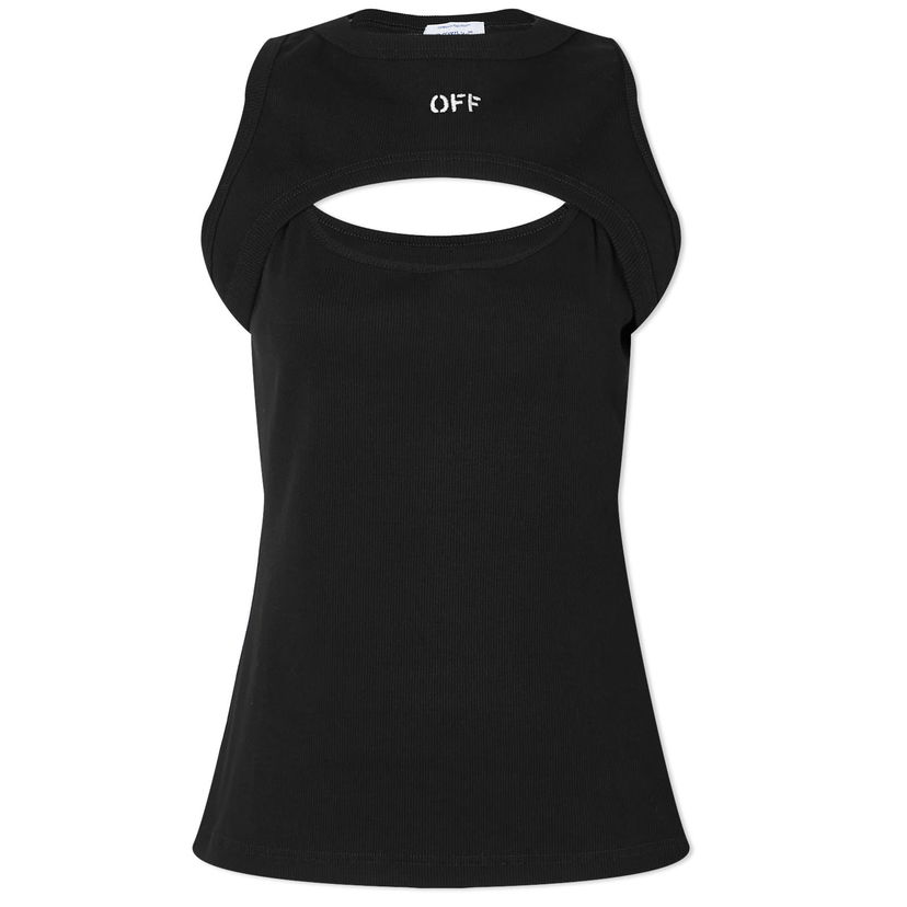 Tankkitoppi Off-White Off Stamp Rib Row Top Musta | OWAD237C99JER0011001