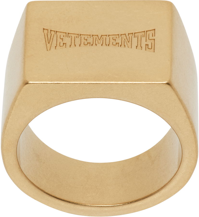 Sormus VETEMENTS Boxing Logo Signet Ring Keltainen | UH76RI160G