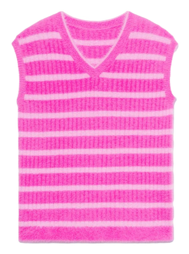Liivi Jacquemus Le Gilet Neve Fluffy Striped Pullover Vaaleanpunainen | 225KN069-2370 043