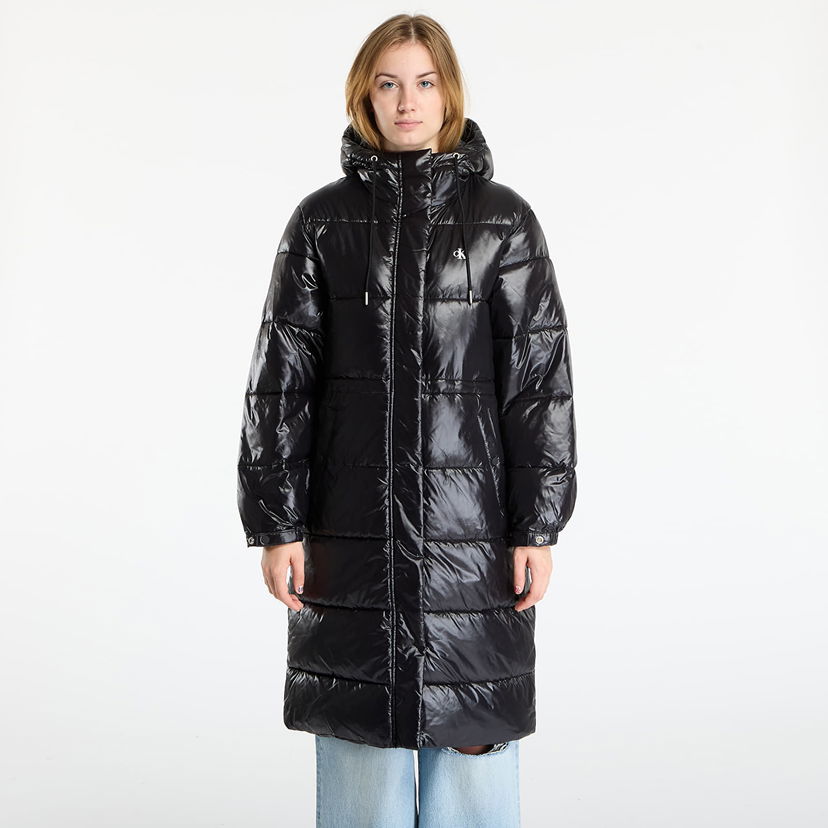 Puffer takki CALVIN KLEIN Shine Long Puffer Coat Musta | LV047D506G UB1