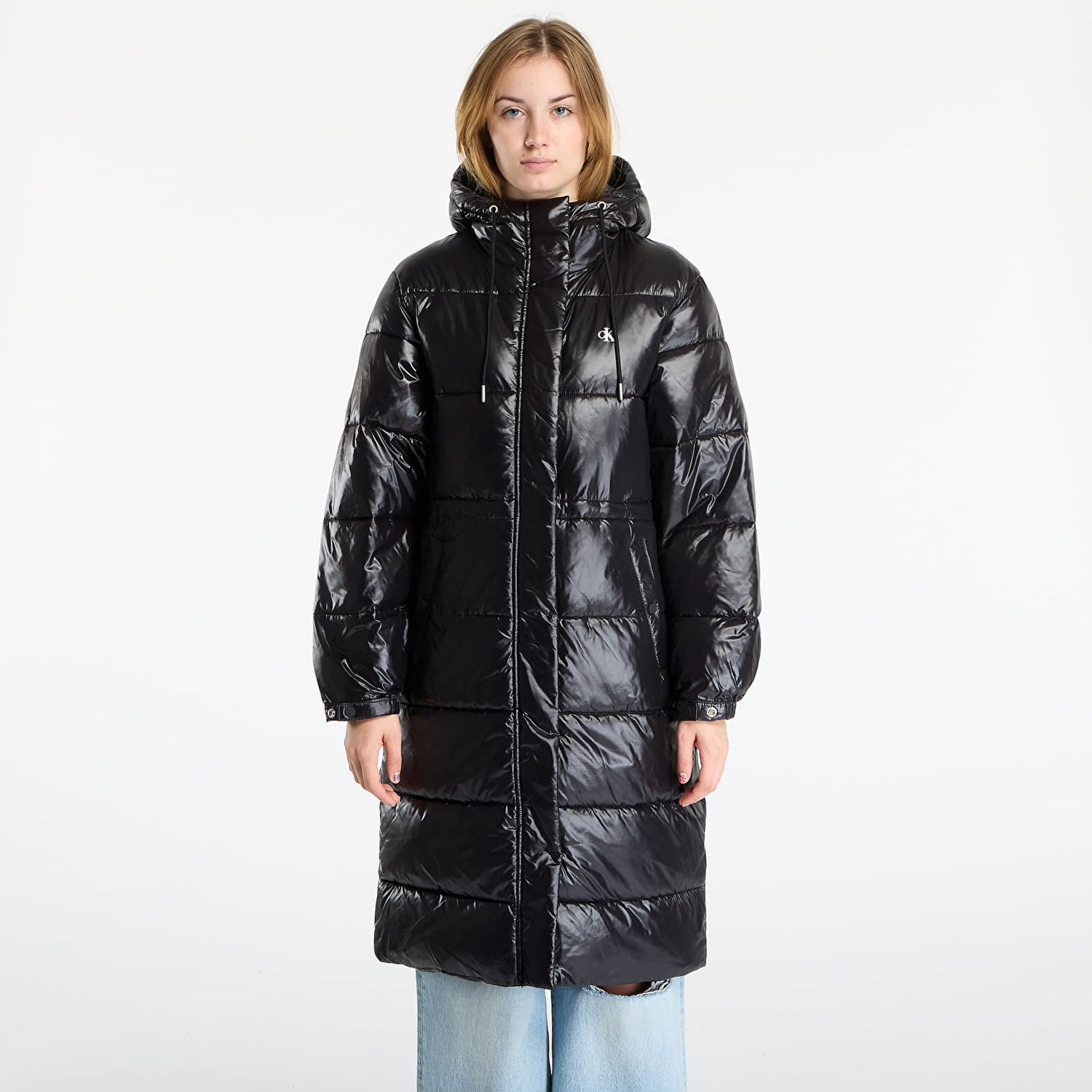 Puffer takki CALVIN KLEIN Shine Long Puffer Coat Musta | LV047D506G UB1, 0