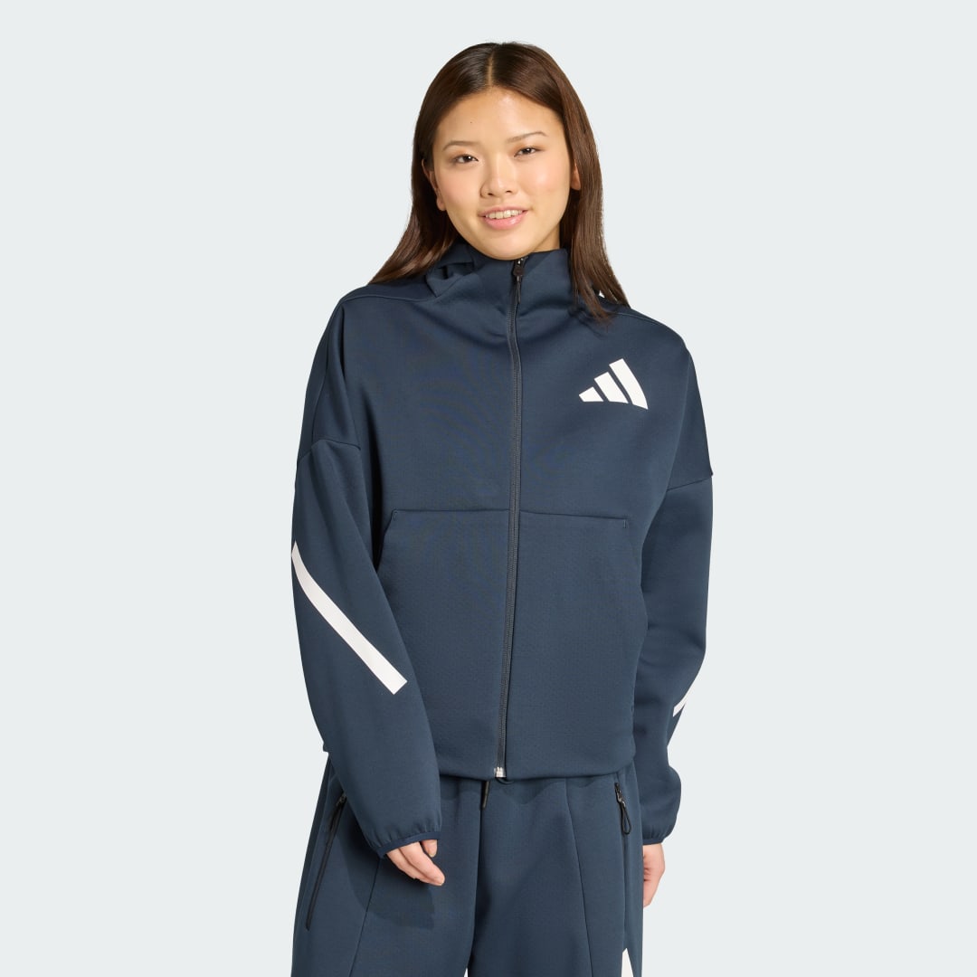 Huppari adidas Performance Z.N.E. Full-Zip Hoodie Tummansininen | JW5320, 0