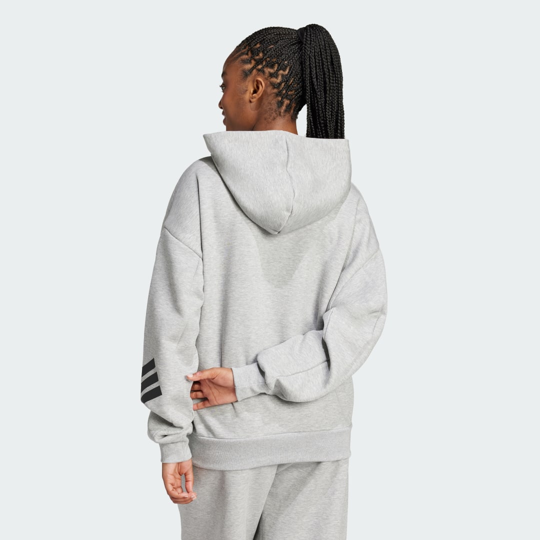 Huppari adidas Performance 3-Stripes Hoodie with Drawstring Harmaa | JE0181, 1