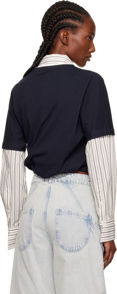 T-paita We11done We11done Layered Twist T-Shirt Tummansininen | WD-BL2-25-103-W-NV, 2