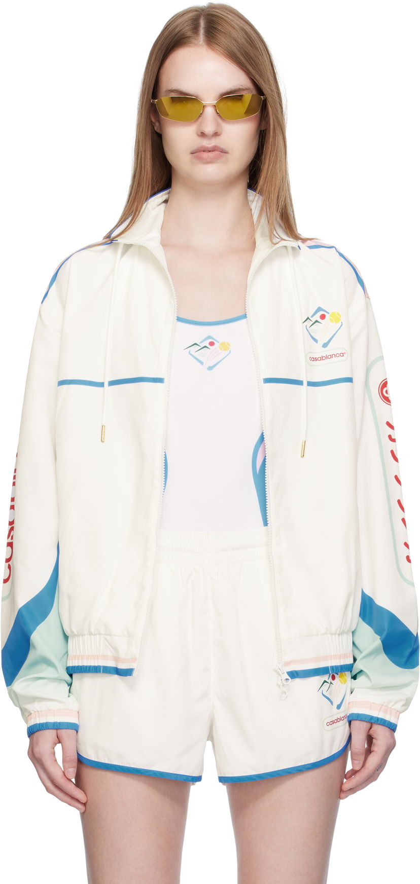 Tuulitakki Casablanca Casablanca Casa Sportif Windbreaker Jacket Valkoinen | U-WPF25-JK-033-01