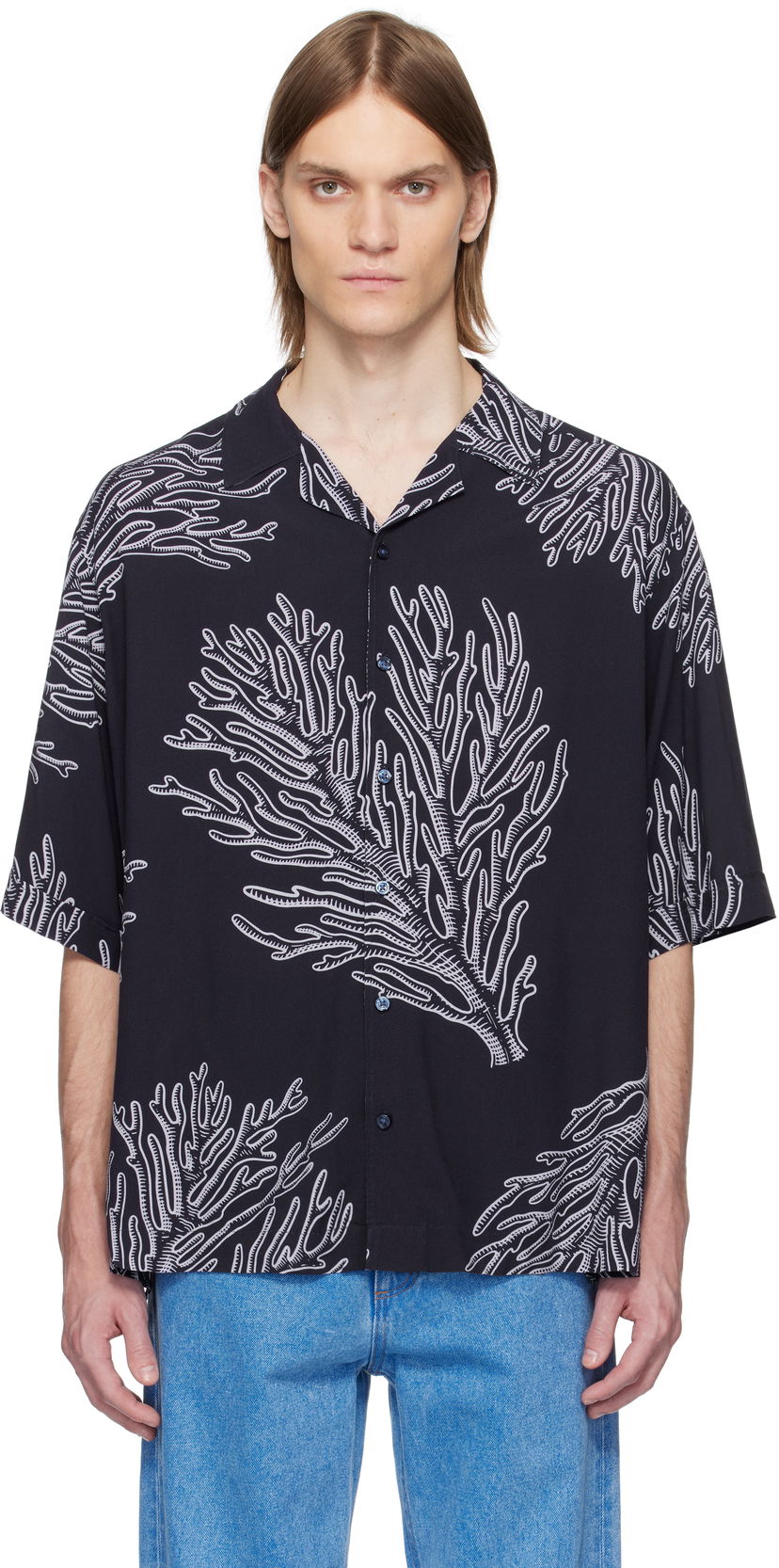 Paita BOSS BOSS Coral Print Shirt Musta | 50538280
