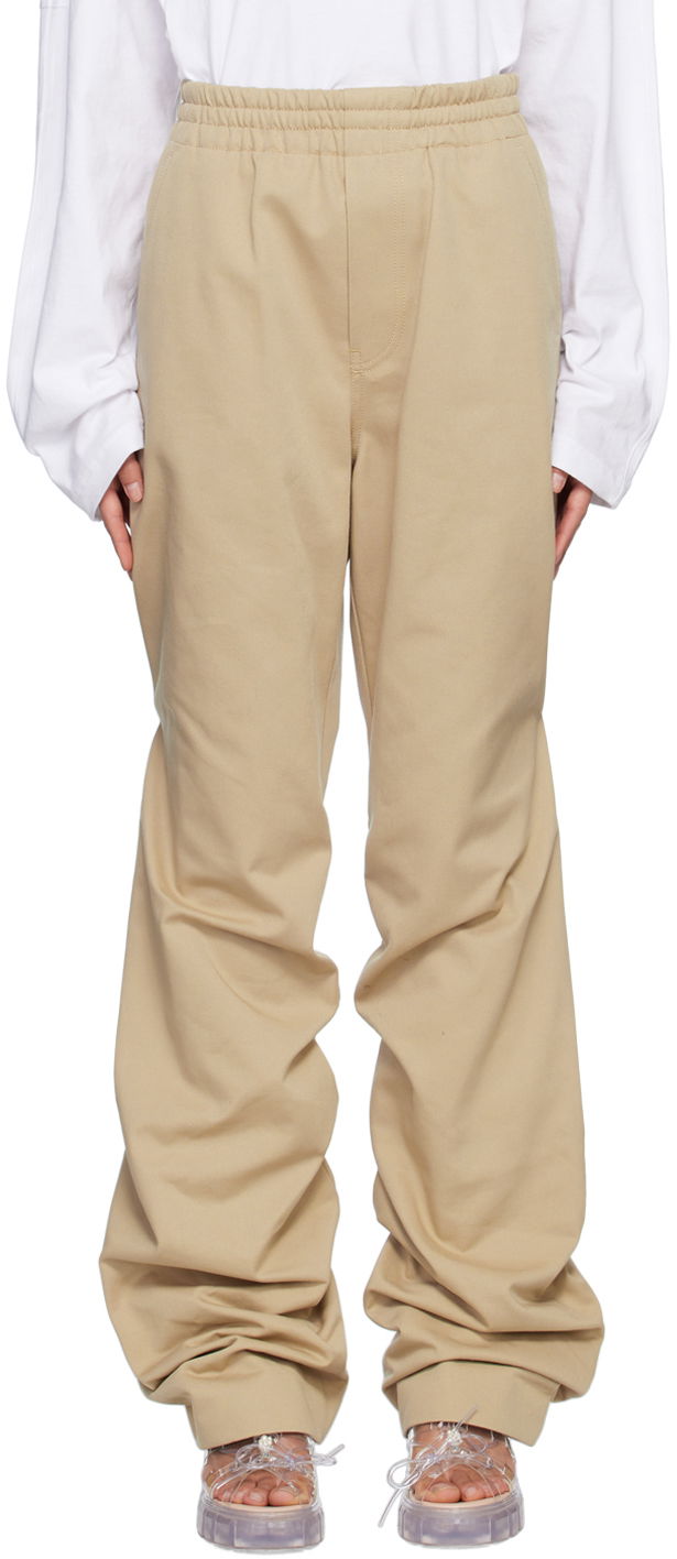 Housut We11done We11done Banded Shirring Trousers Beige | WD-PT1-23-296-U-BG