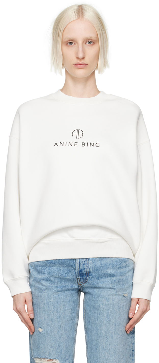 Villapaita Anine Bing ANINE BING Jaci Sweatshirt Valkoinen | A-08-10077-IVY1