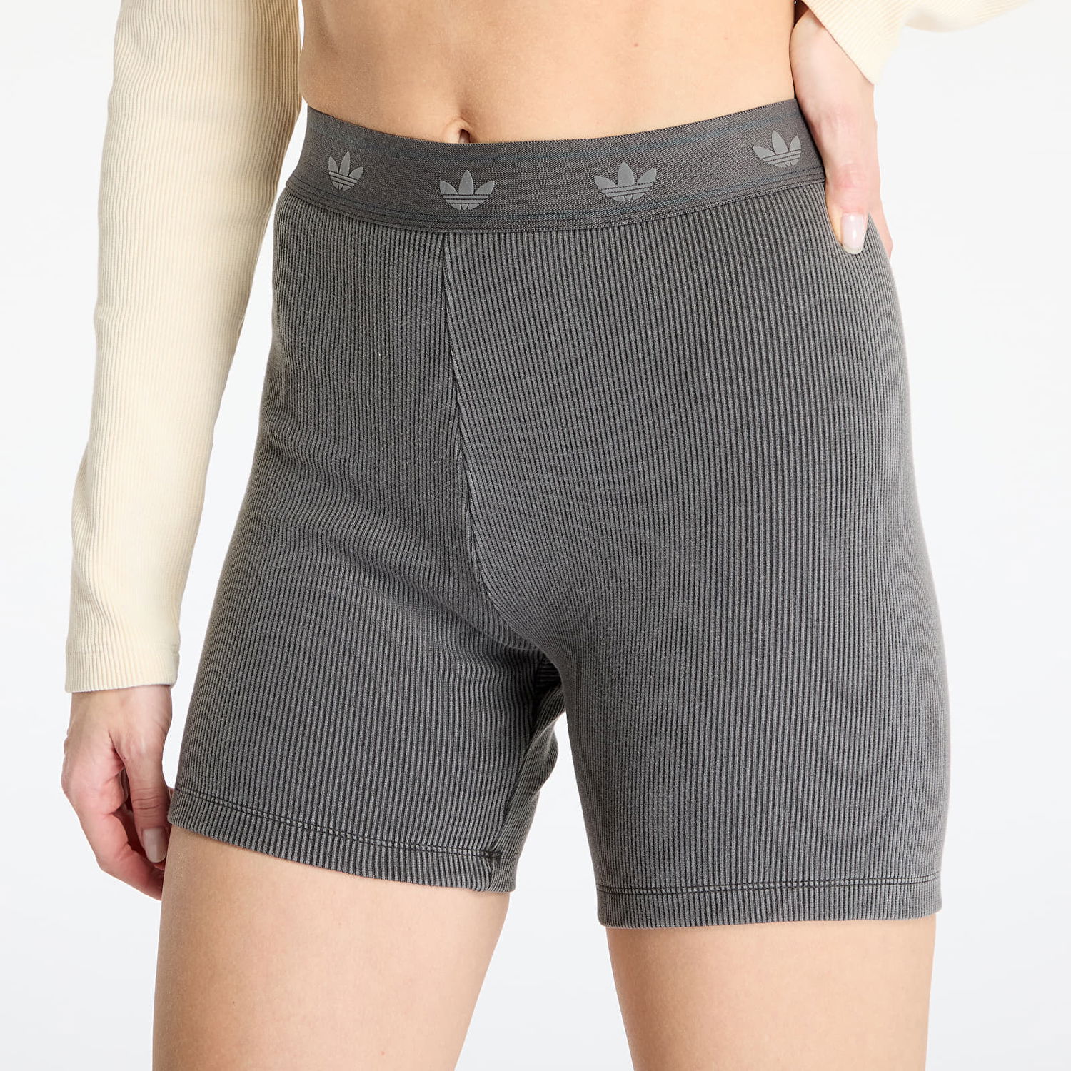 Shortsit adidas Performance Ribbed Booty Shorts Harmaa | JC7554, 1