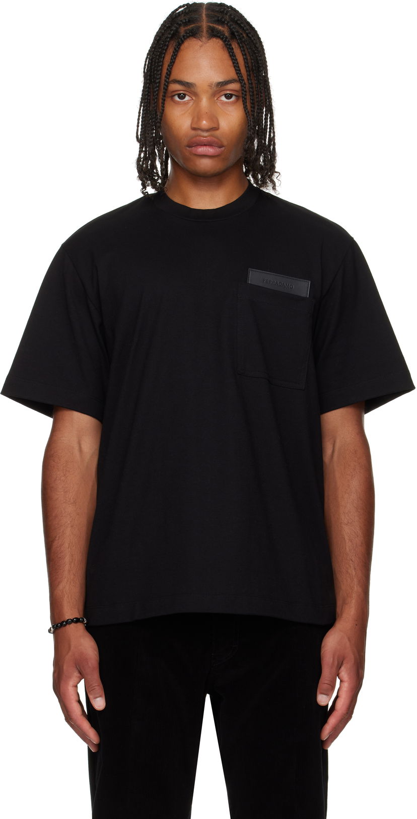 T-paita FERRAGAMO Ferragamo Pocket T-Shirt Musta | 786361