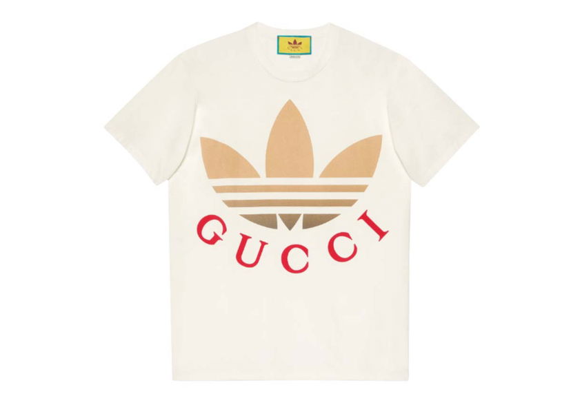 T-paita Gucci adidas x Logo T-shirt White/Beige Beige | 548334 XJE7A 9275