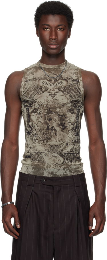 Tankkitoppi Jean Paul Gaultier Jean Paul Gaultier Oversized Medallion Tank Top Vihreä | 25/03-W-TO304-M006P-6965, 0