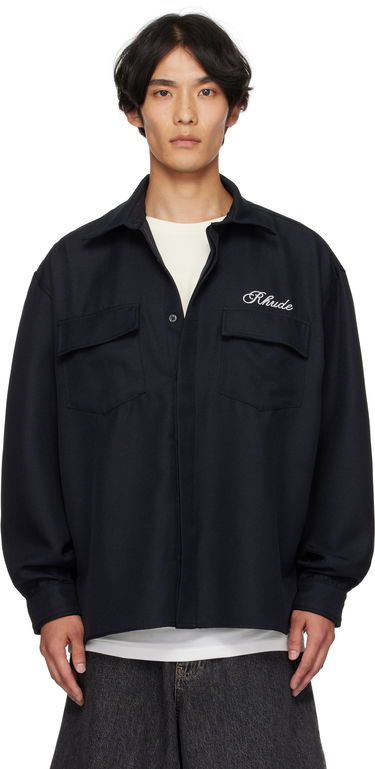Paita Rhude Boxy Long Sleeve Work Shirt Tummansininen | RHPF25SR02731, 0